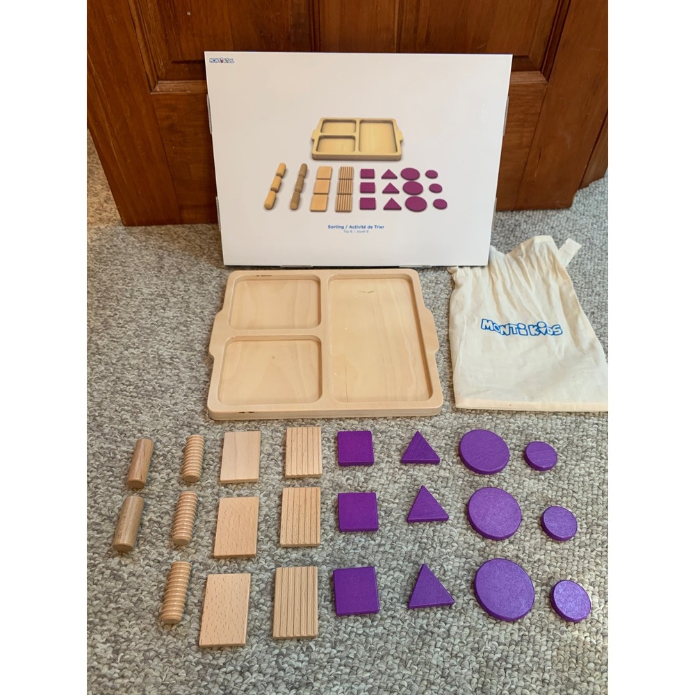 Monti Kids Level 6 Wooden Sorting Toy 18+ Months Montessori Toddler Activity